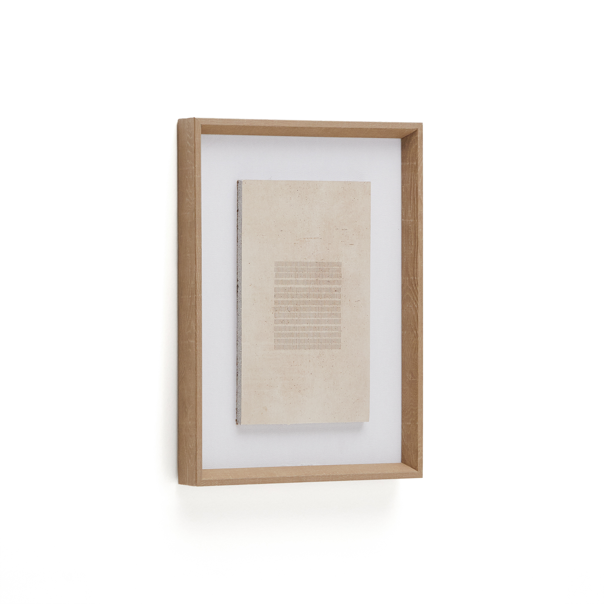 KAVE HOME Sormina relief maleri, m. brune striber i midten, rektangulær - beige lærred (30x40)