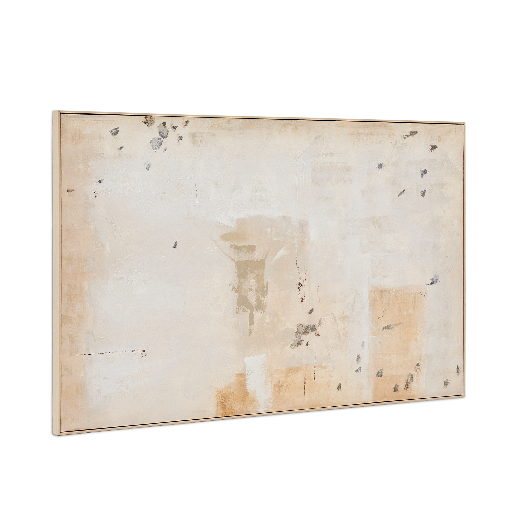 KAVE HOME Silpa abstrakt maleri, rektangulær - mørk beige lærred (200x120)