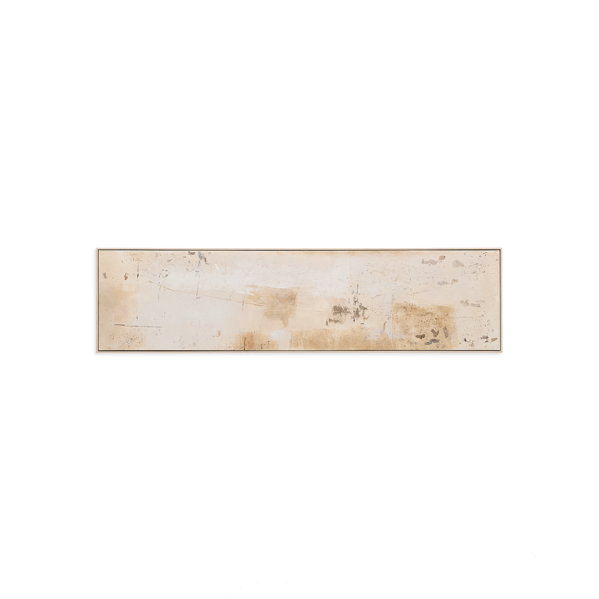 KAVE HOME Silpa abstrakt maleri, rektangulær - mørk beige lærred (182x47)