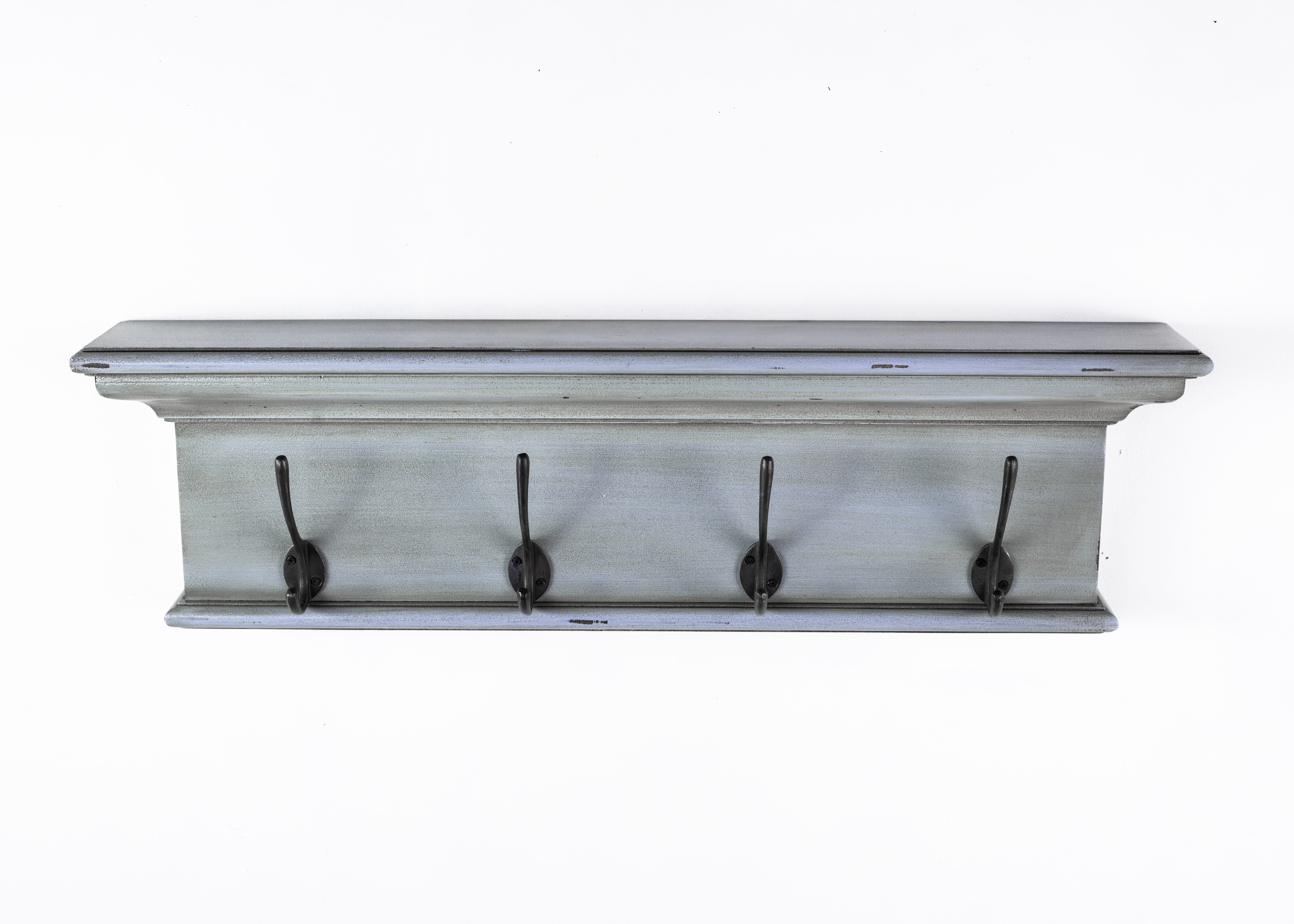 NOVASOLO Halifax kl&aumldh&aumlngare, w. 4 krokar - bl&aring svart mahogny och MDF