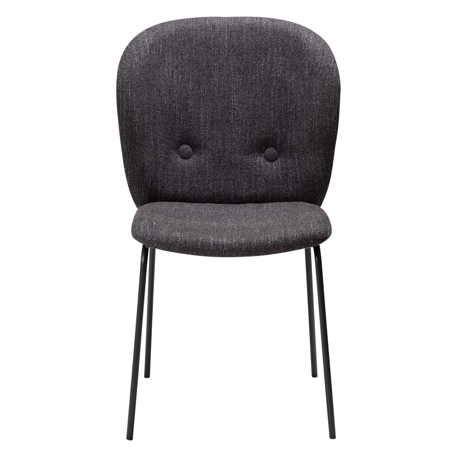 Billede af DAN-FORM Brace spisebordsstol - sort bouclé stof og sort stål