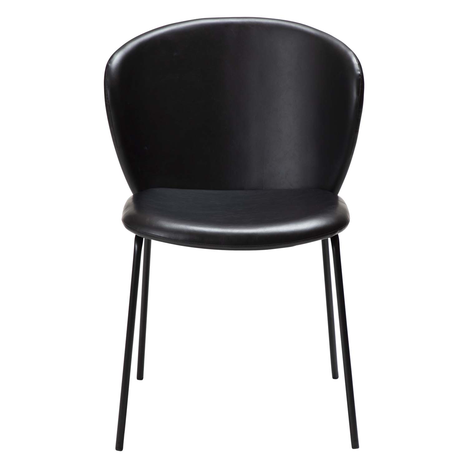 DAN-FORM Stay spisebordsstol - vintage sort kunstlæder og sort stål