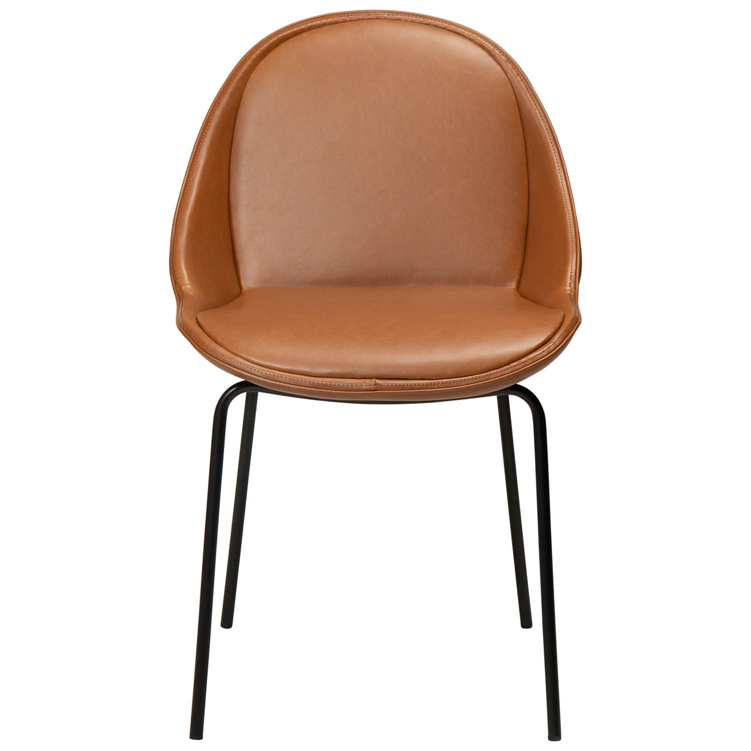 DAN-FORM Arch spisebordsstol - vintage lysebrun kunstlæder og sort stål