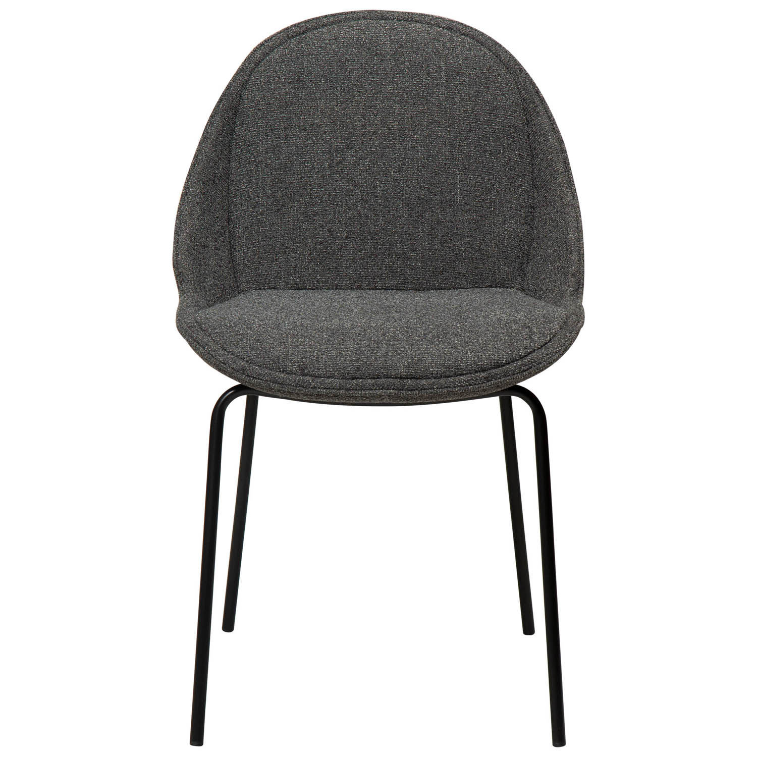 DAN-FORM Arch spisebordsstol - grå bouclé stof og sort stål