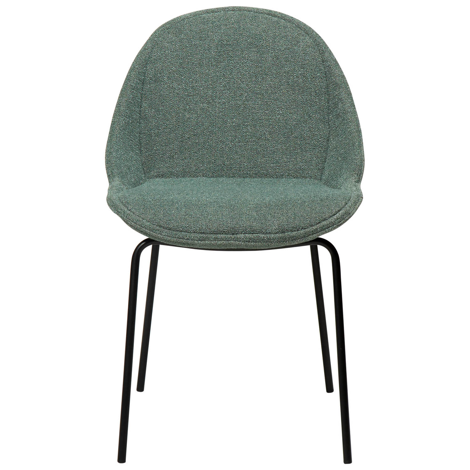 Billede af DAN-FORM Arch spisebordsstol - grøn bouclé stof og sort stål