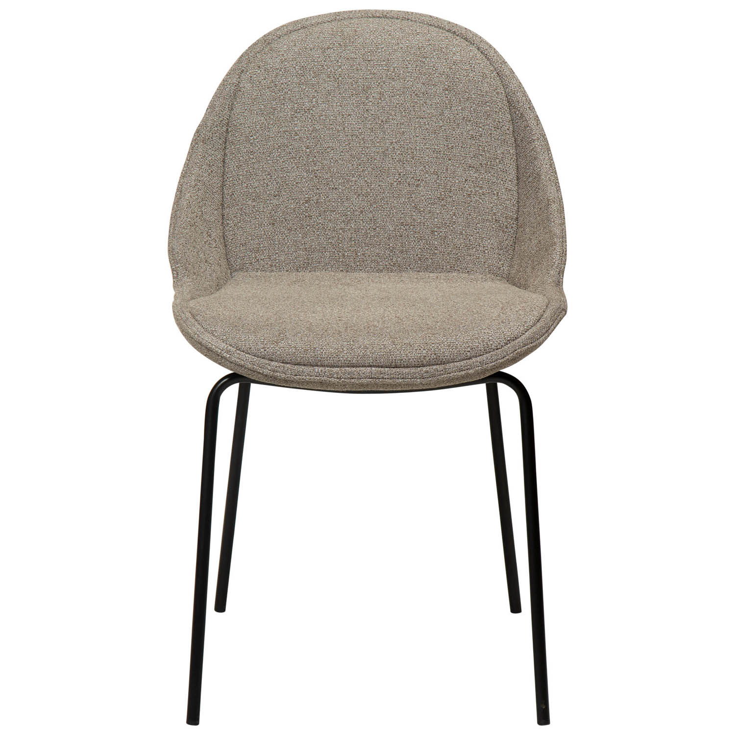 DAN-FORM Arch spisebordsstol - brun bouclé stof og sort stål