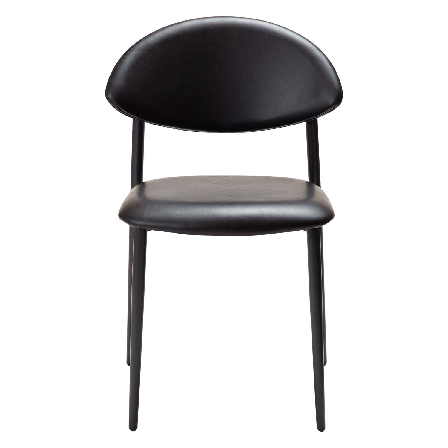 DAN-FORM Tush spisebordsstol - vintage sort kunstlæder og sort stål