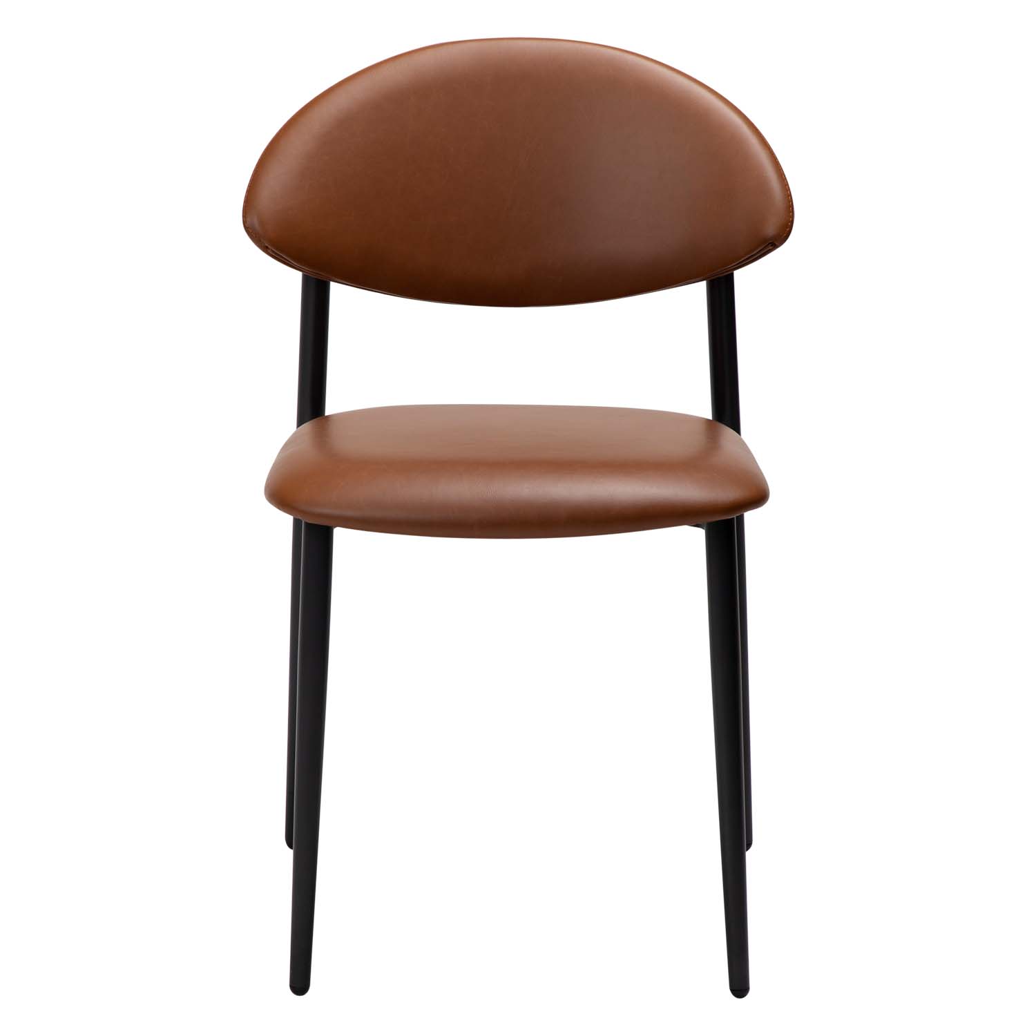 DAN-FORM Tush spisebordsstol - vintage lysebrun kunstlæder og sort stål