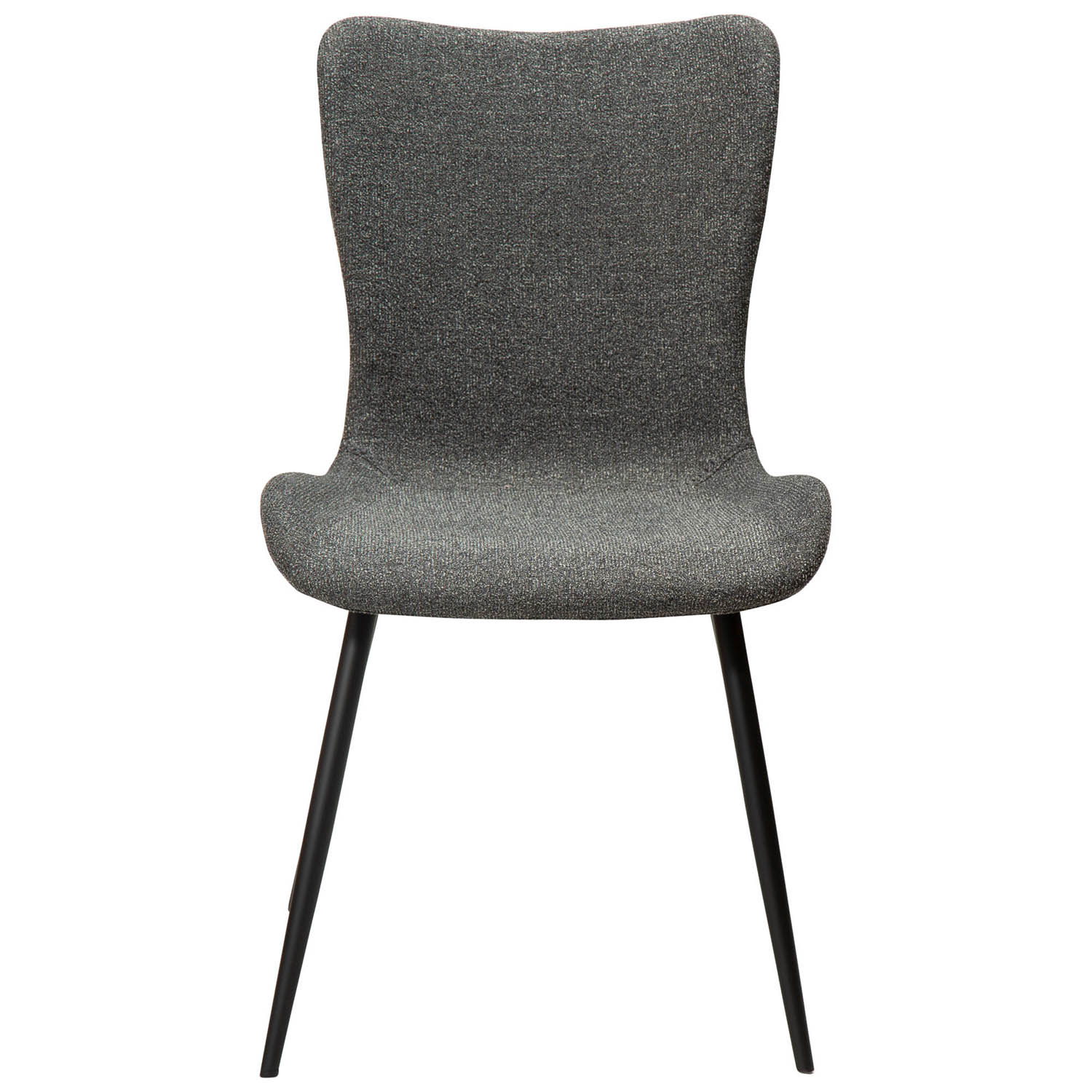 DAN-FORM Medusa spisebordsstol - grå bouclé stof og sort stål