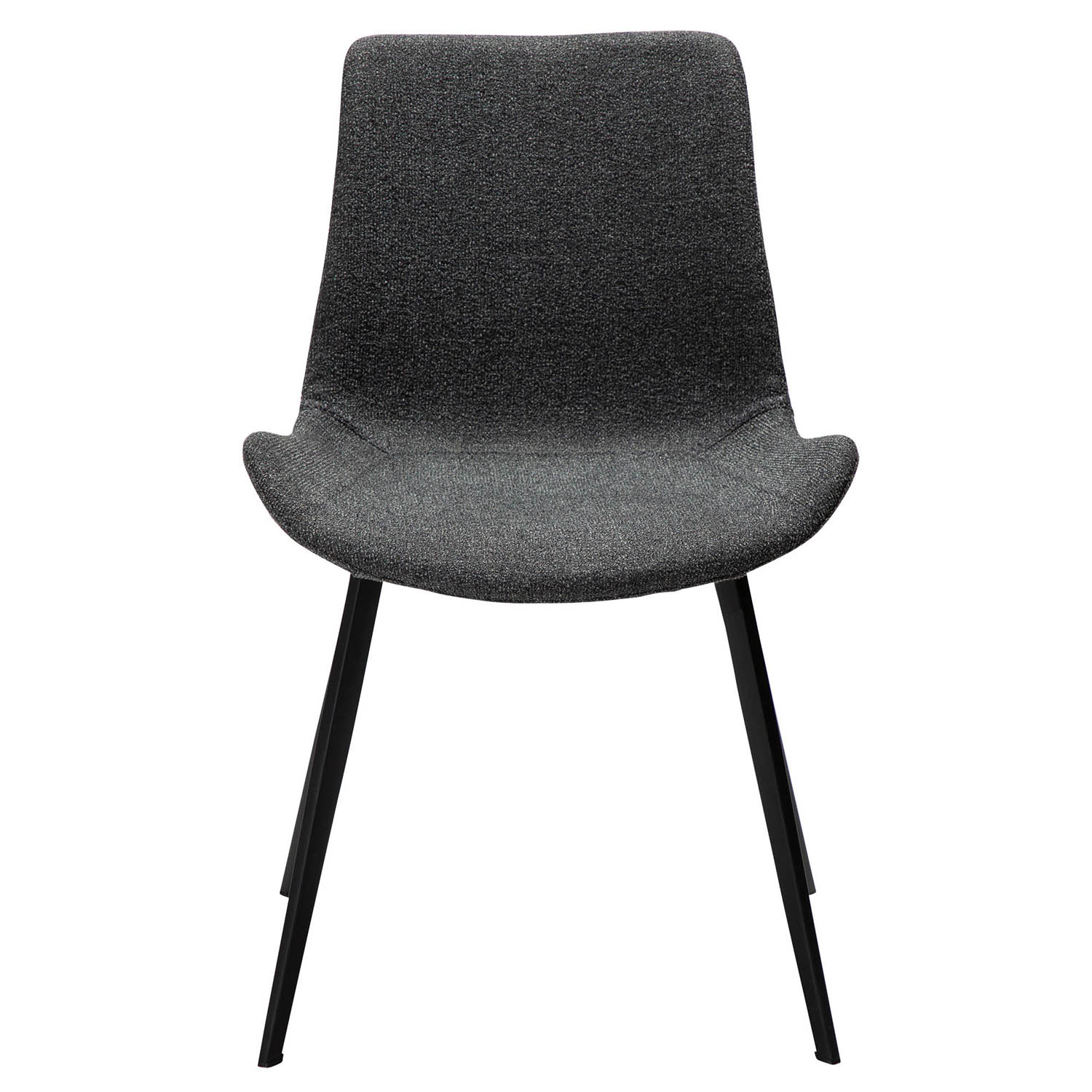 DAN-FORM Hype spisebordsstol - grå bouclé stof og sort stål