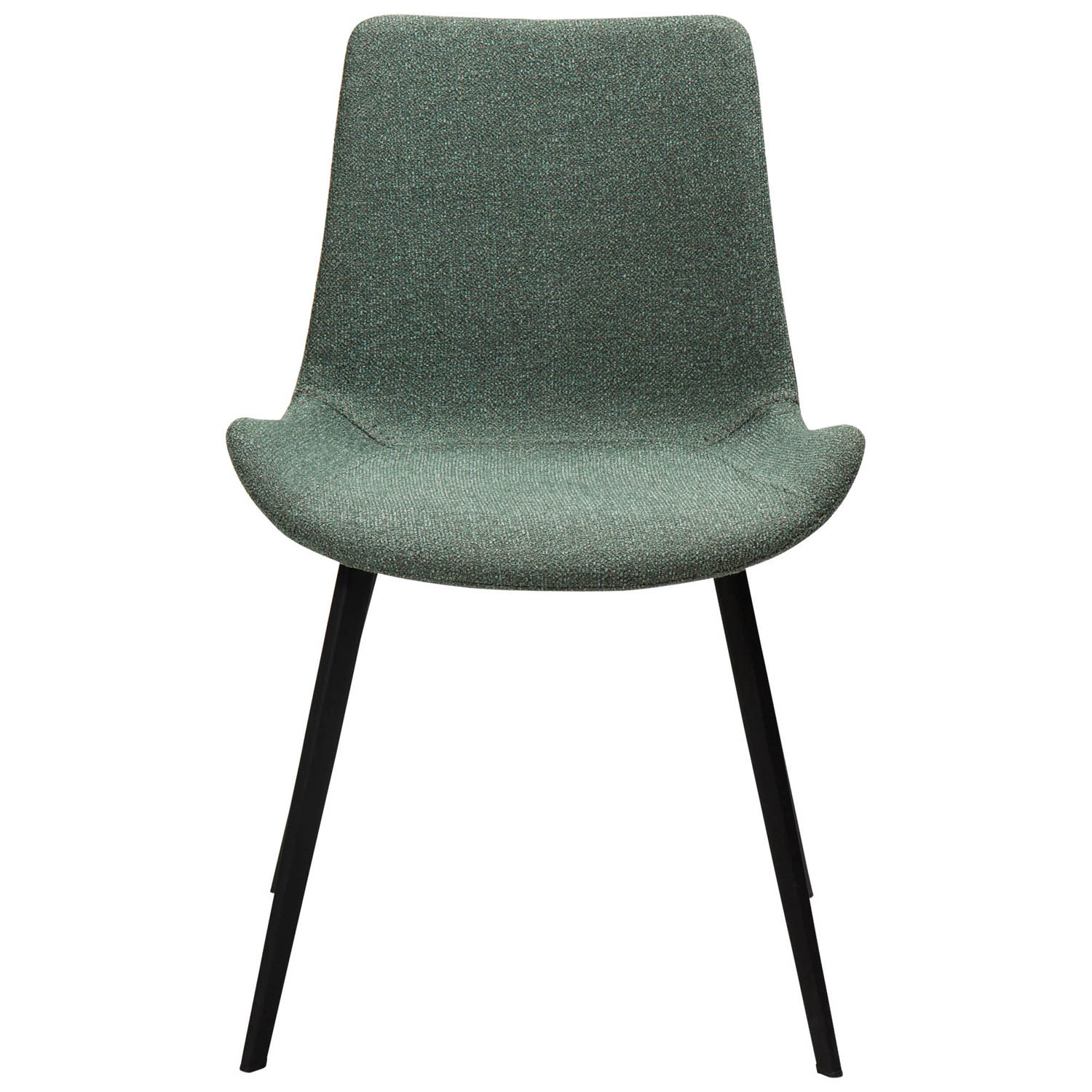 DAN-FORM Hype spisebordsstol - grøn bouclé stof og sort stål