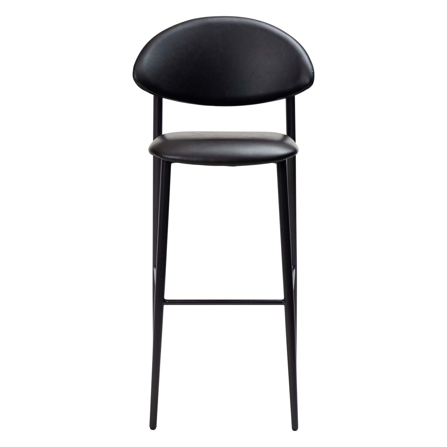 DAN-FORM Tush barstol, m. ryglæn og fodstøtte – vintage sort kunstlæder og sort stål
