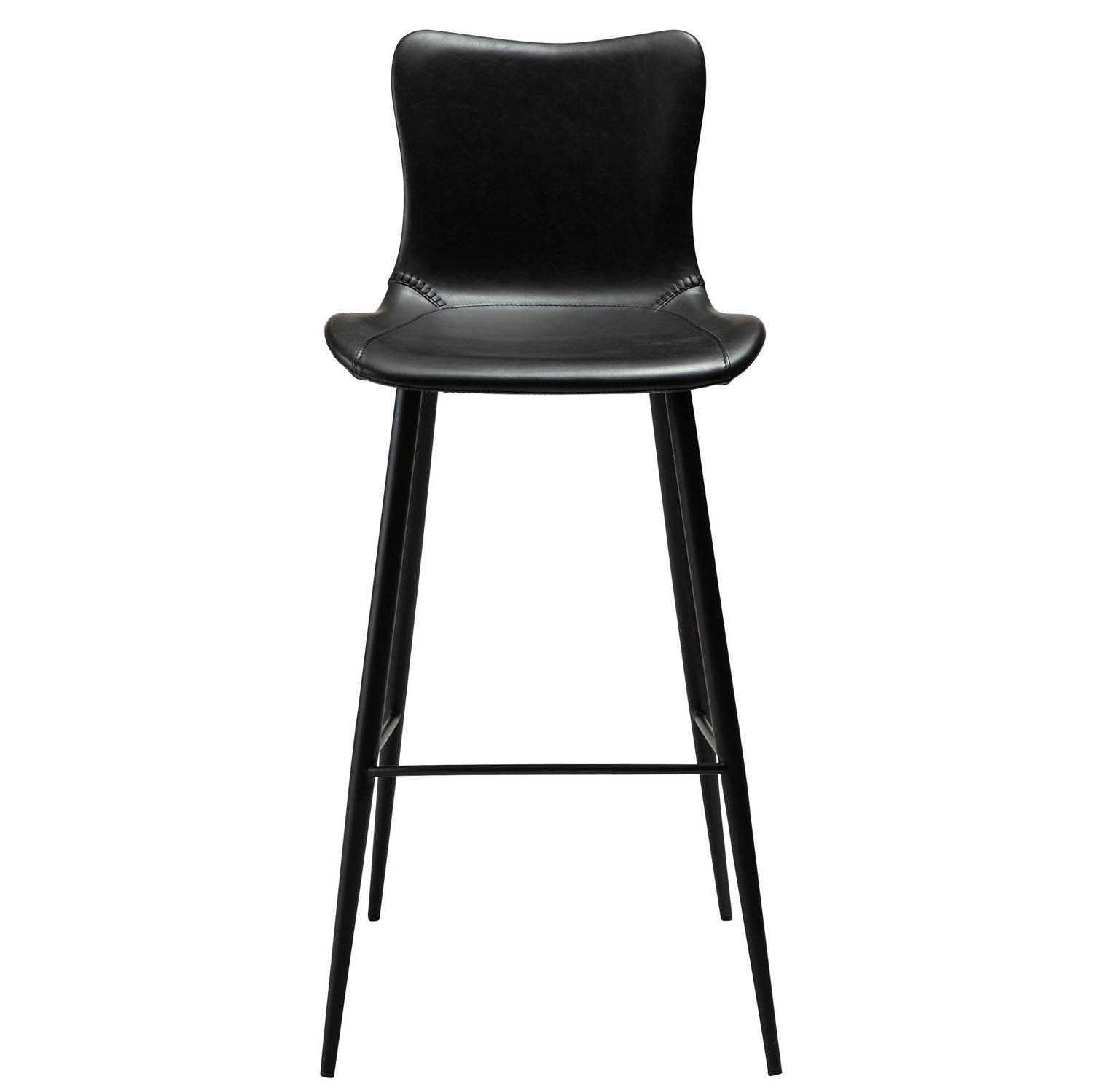 Køb DAN-FORM Medusa barstol, m. ryglæn og fodstøtte – vintage sort kunstlæder og sort stål