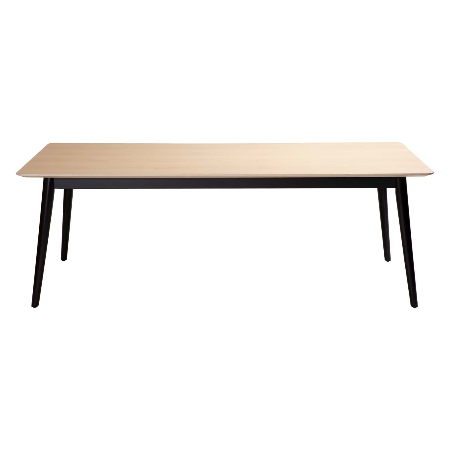 7: DAN-FORM Yolo spisebord, rektangulær - hvidvasket egefinér og sort træ (100x220)
