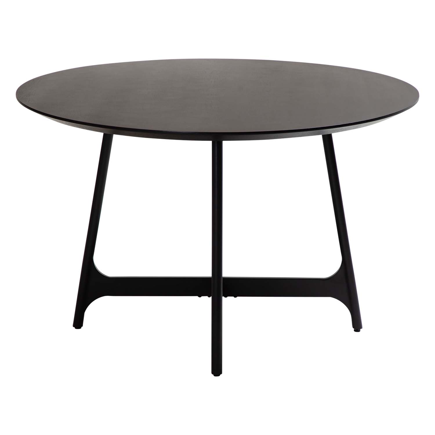 10: DAN-FORM Ooid spisebord, rund - sort askefinér og sort stål (Ø120)