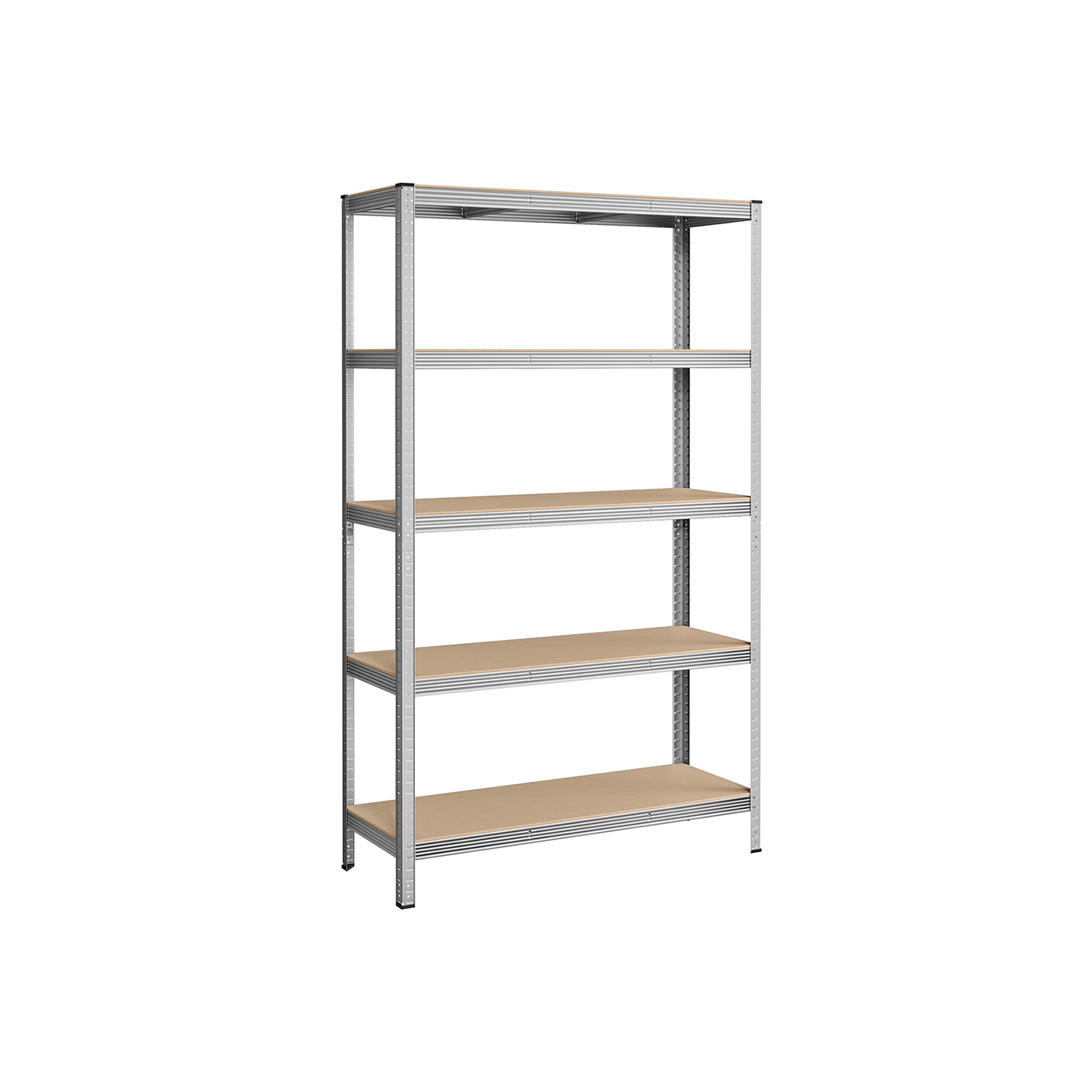 SONGMICS 5-etagers reol, stålreol til opbevaring, værktøjsfri montering, til garage, skur, lasteevne 875 kg, 60 x 120 x 200 cm, sølv GLR060E01