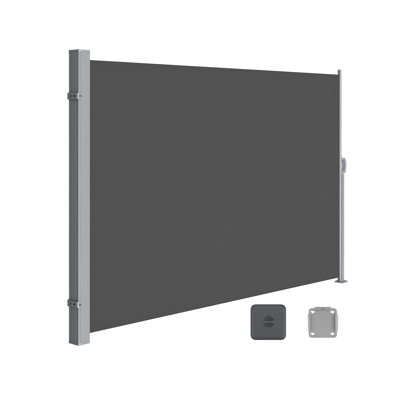 SONGMICS 180 x 300 cm (H x L), sidemarkise til altan og terrasse, beskyttelse af privatlivets fred, solsejl, sidegardin, røggrå GSA180TG