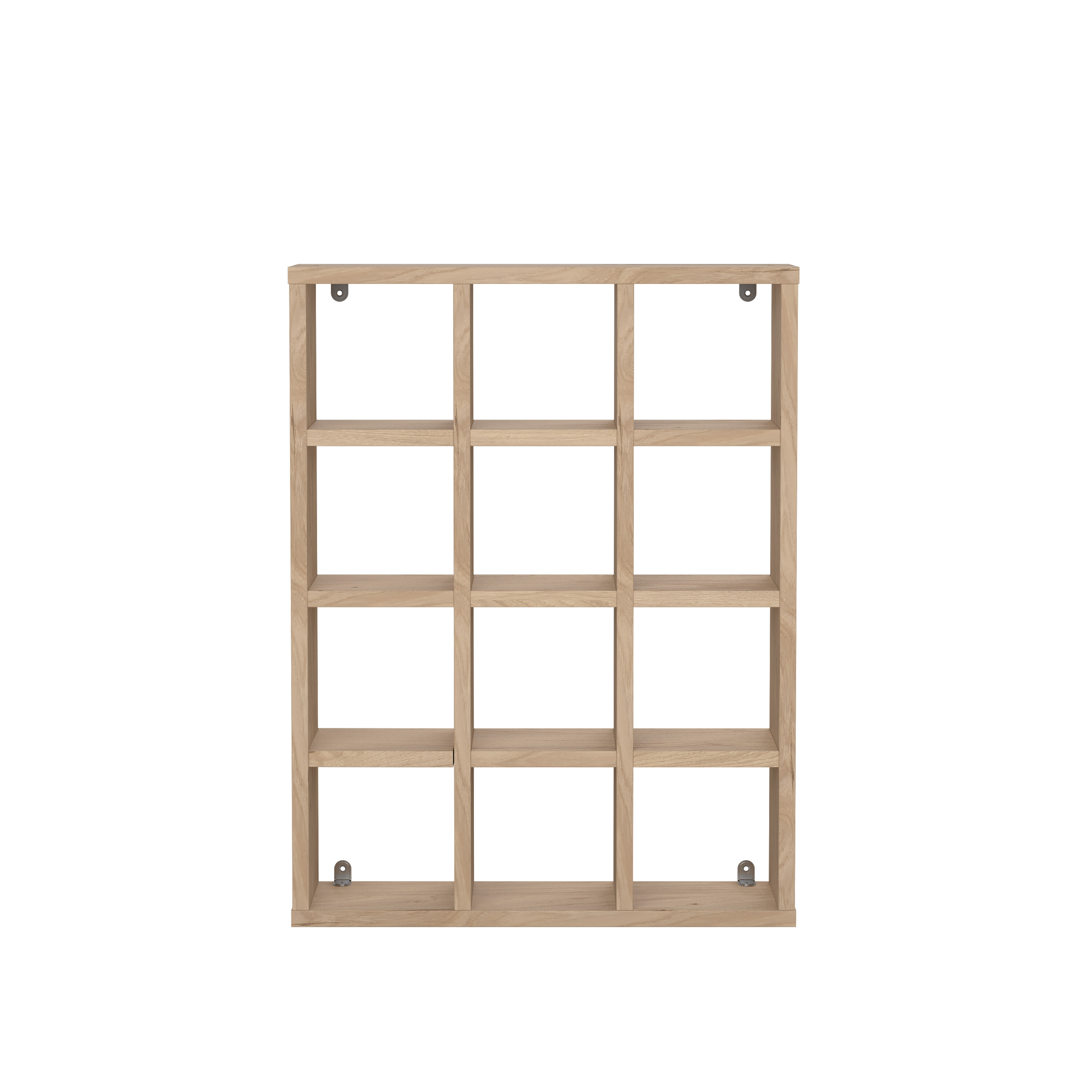 TVILUM Hyper vægmonteret kopreol, m. 12 rum, rektangulær - natur Jackson Hickory folieret spånplade (59,5x45,5)