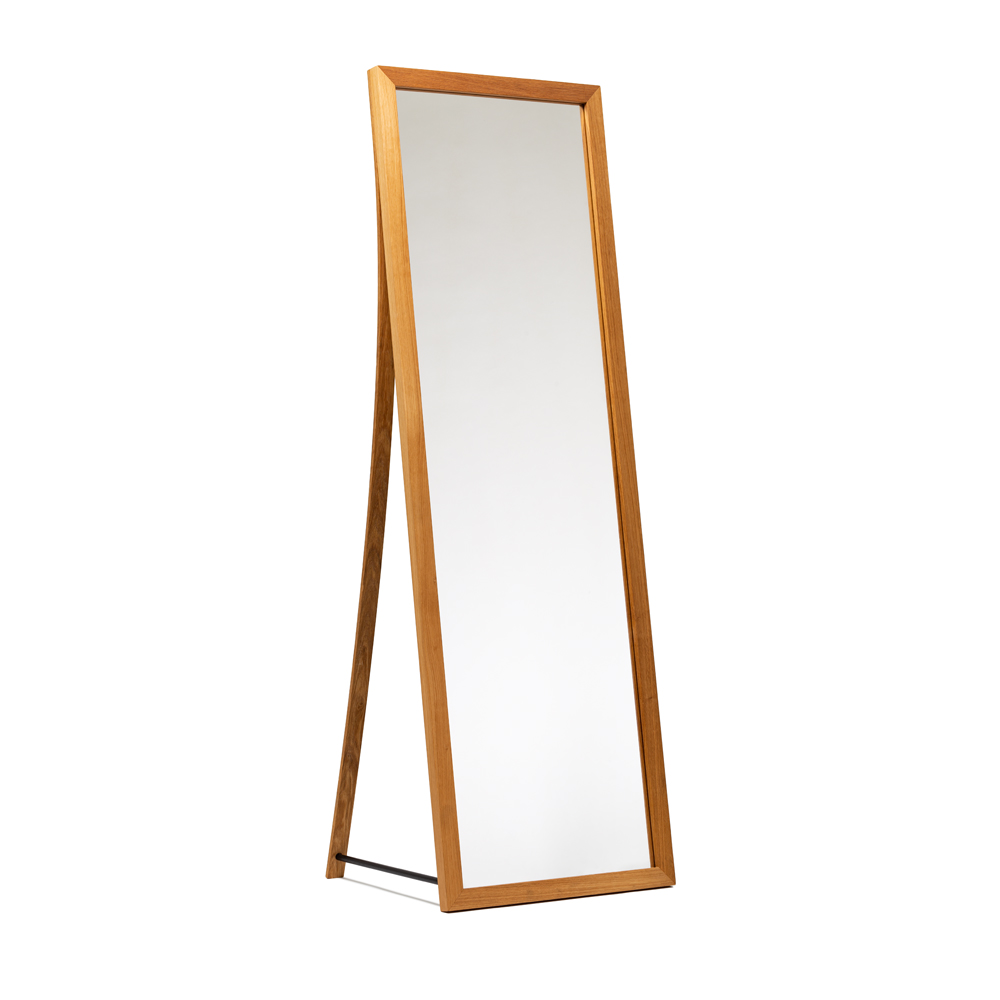 WE DO WOOD Framed Mirror gulvspejl, rektangulær - spejlglas og natur egefinér/eg