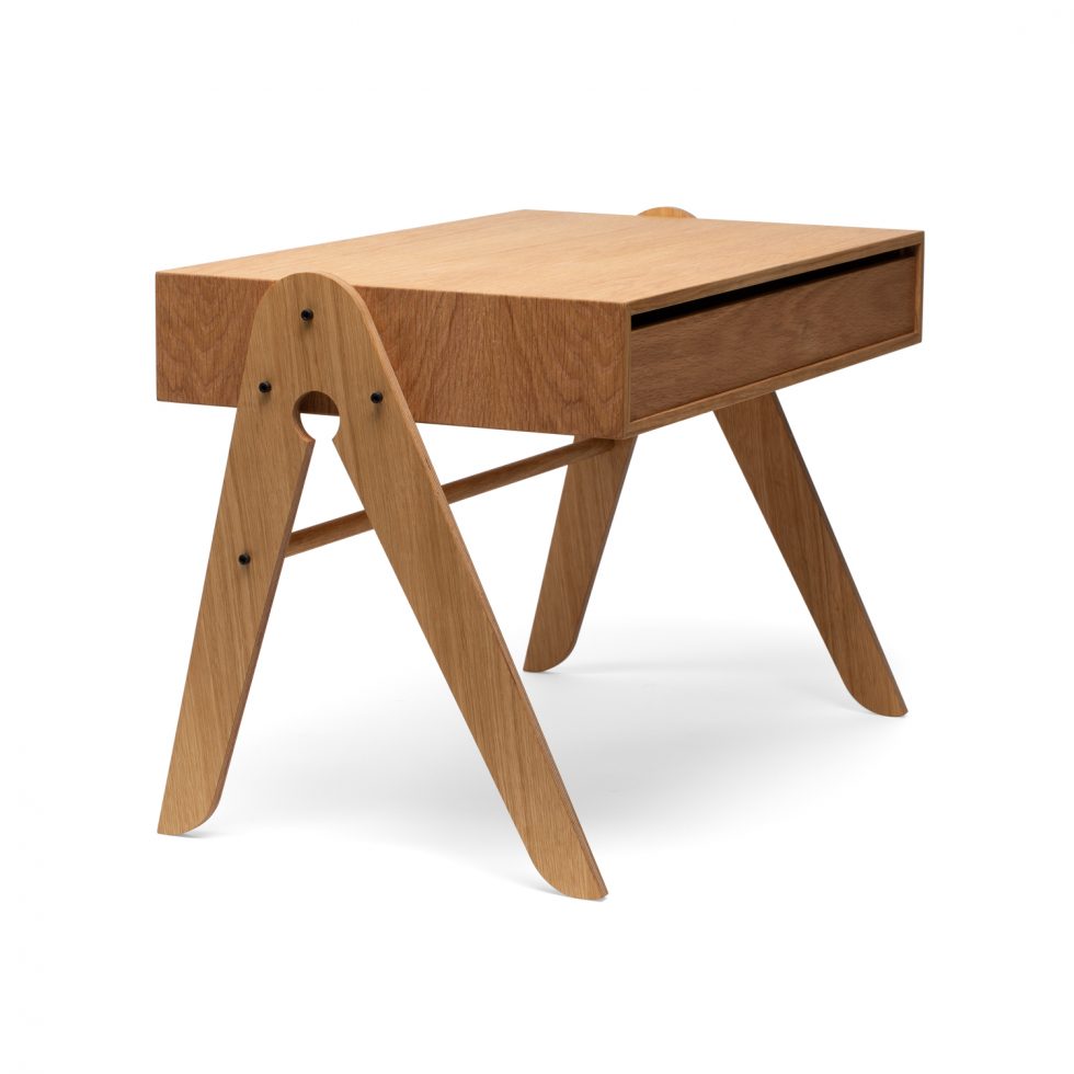VI GÖR TRÄ Geo's Table barnbord, m. 1 låda - naturlig ekfaner