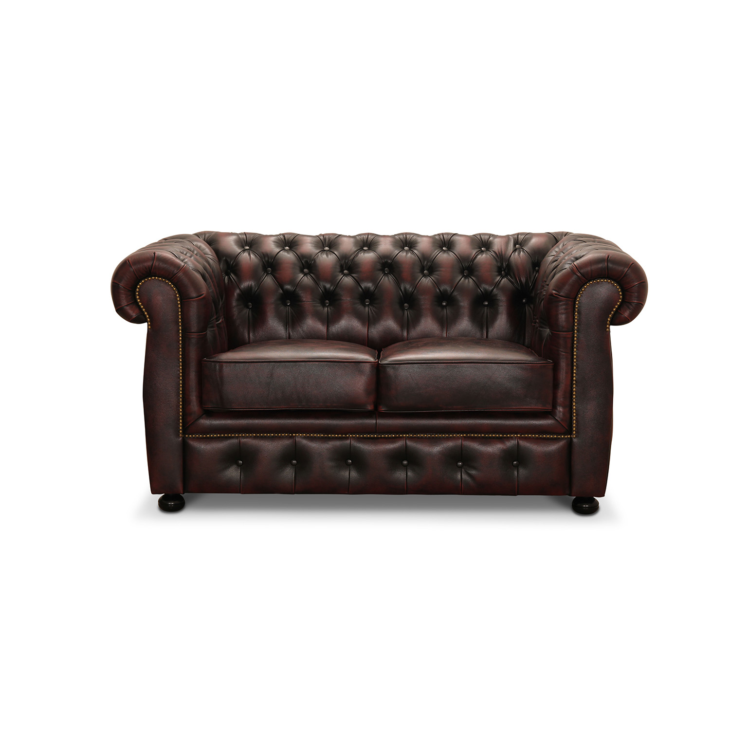 Køb HAGA Liverpool 2 chesterfield sofa – oxblod læder