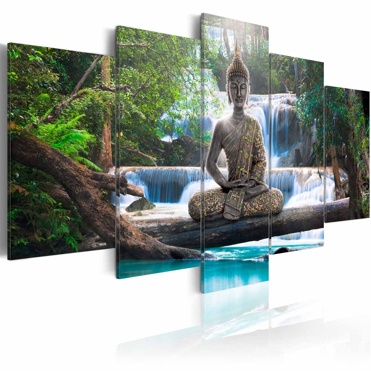 ARTGEIST Buddha and waterfall billede - multifarvet print (100x200)