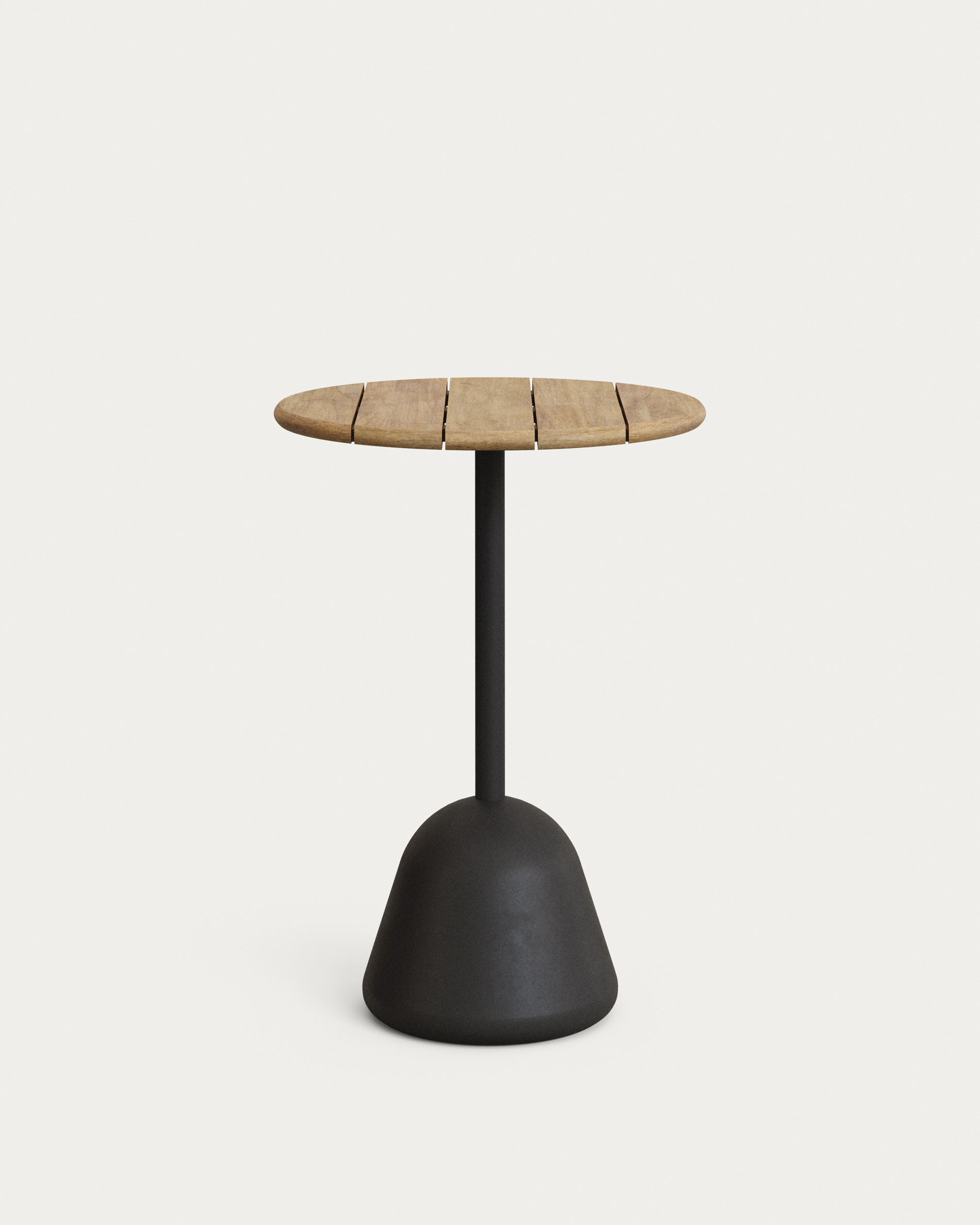 KAVE HOME Saura högstångsbord svart stålram och akaciaskiva med naturlig finish, 95xÉ70cm FSC 100%