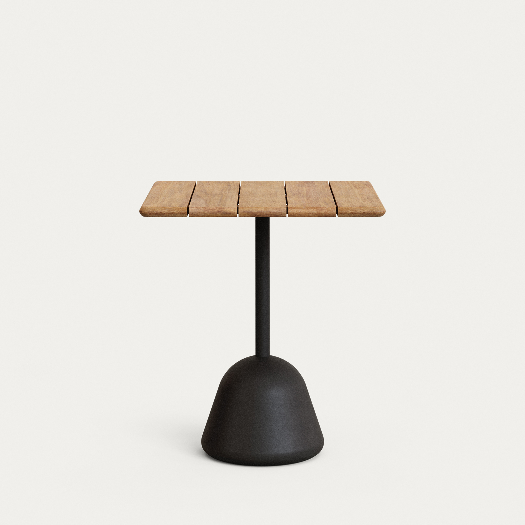 KAVE HOME Saura bord med akaciaskiva, naturlig finish och svart cementbotten 70x70x75 cm