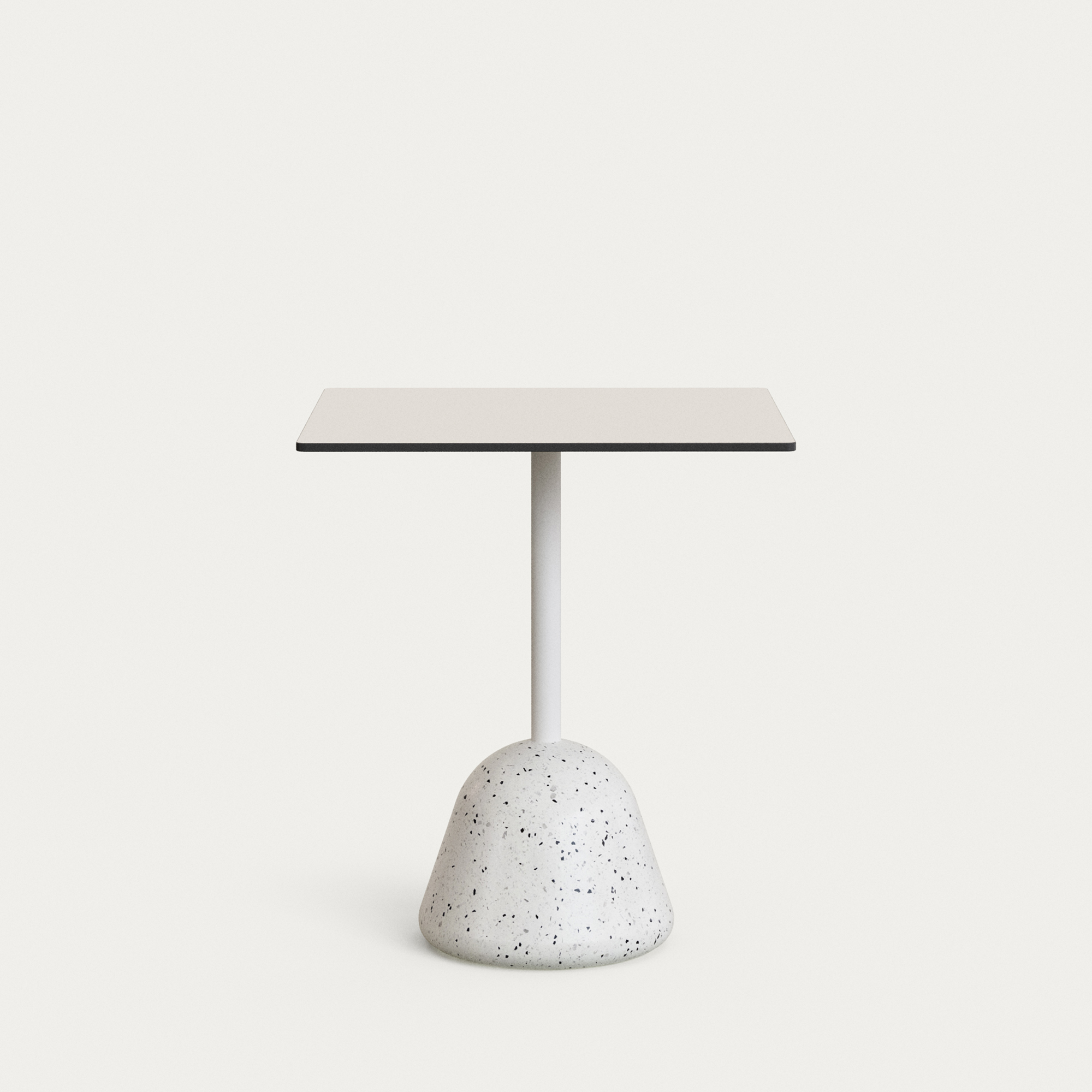 KAVE HOME Tiaret bord med hvid plade og hvid terrazzo bund 68x68x73 cm