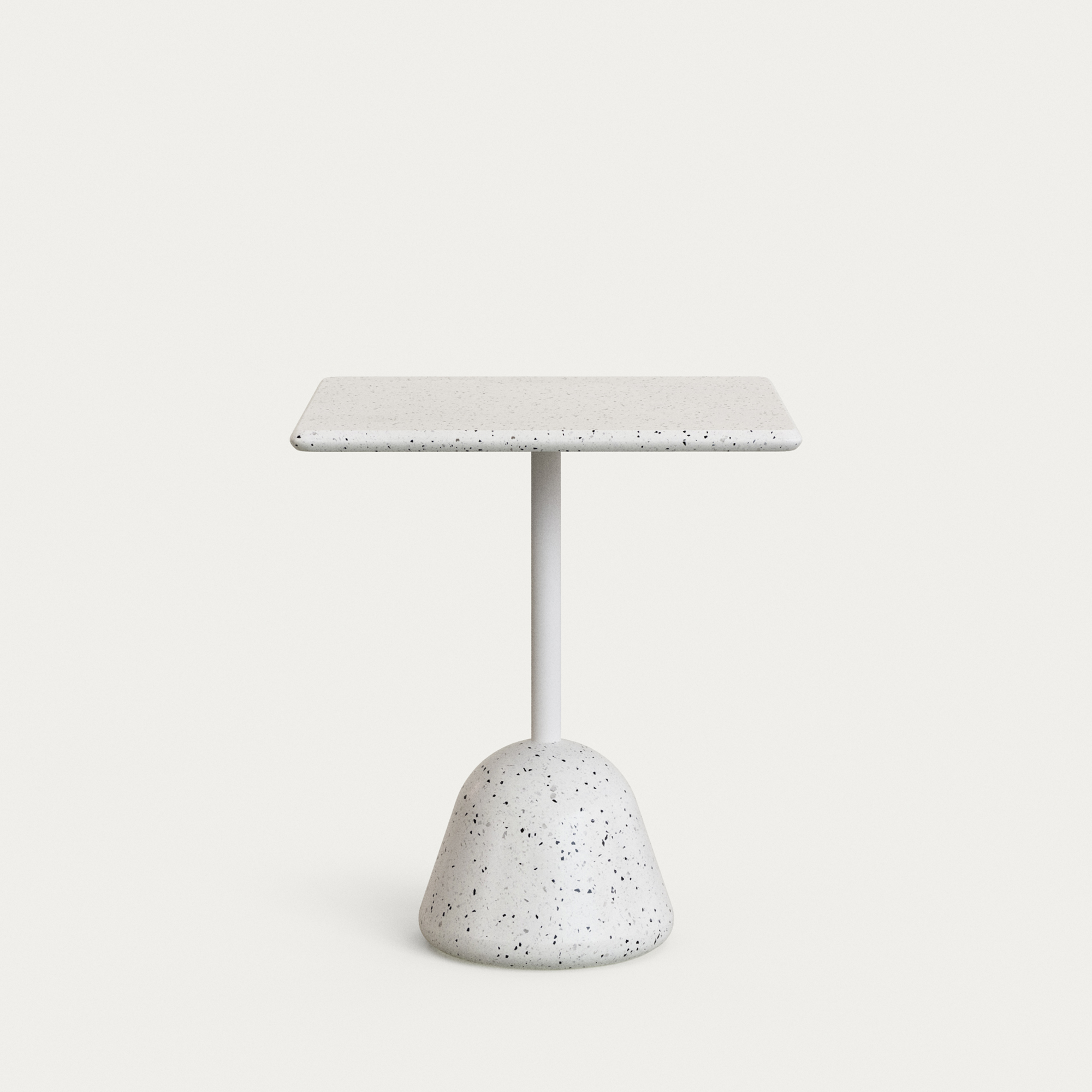 KAVE HOME Saura bord med hvid terrazzoplade og hvid terrazzobund 70x70x75 cm
