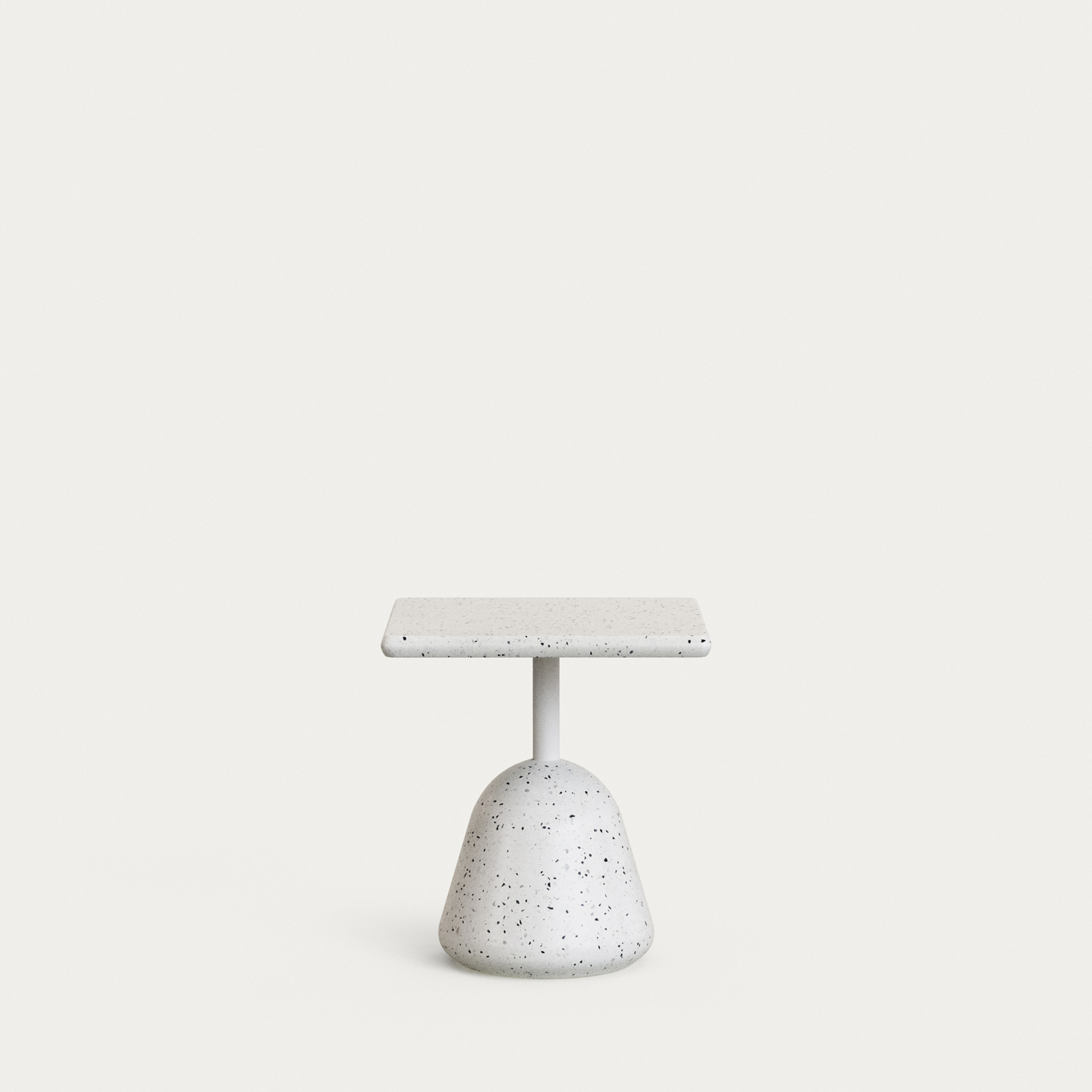 KAVE HOME Saura udendørs sofabord, kvadratisk – hvid terrazzo og hvid terrazzo (44x44x48)