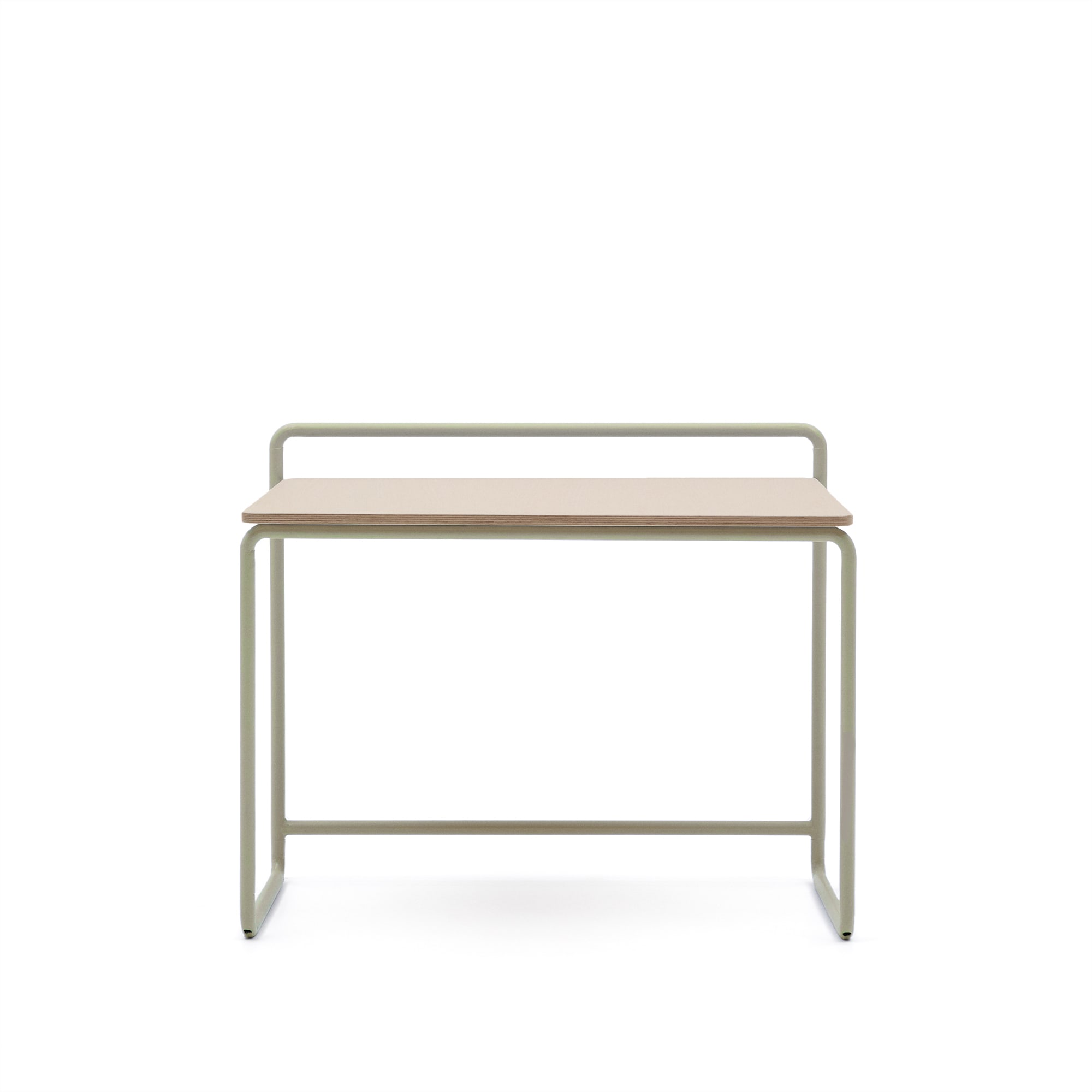 LAFORMA Tinn skrivebord i askefinér med beige metalstruktur, 82 x 45 cm