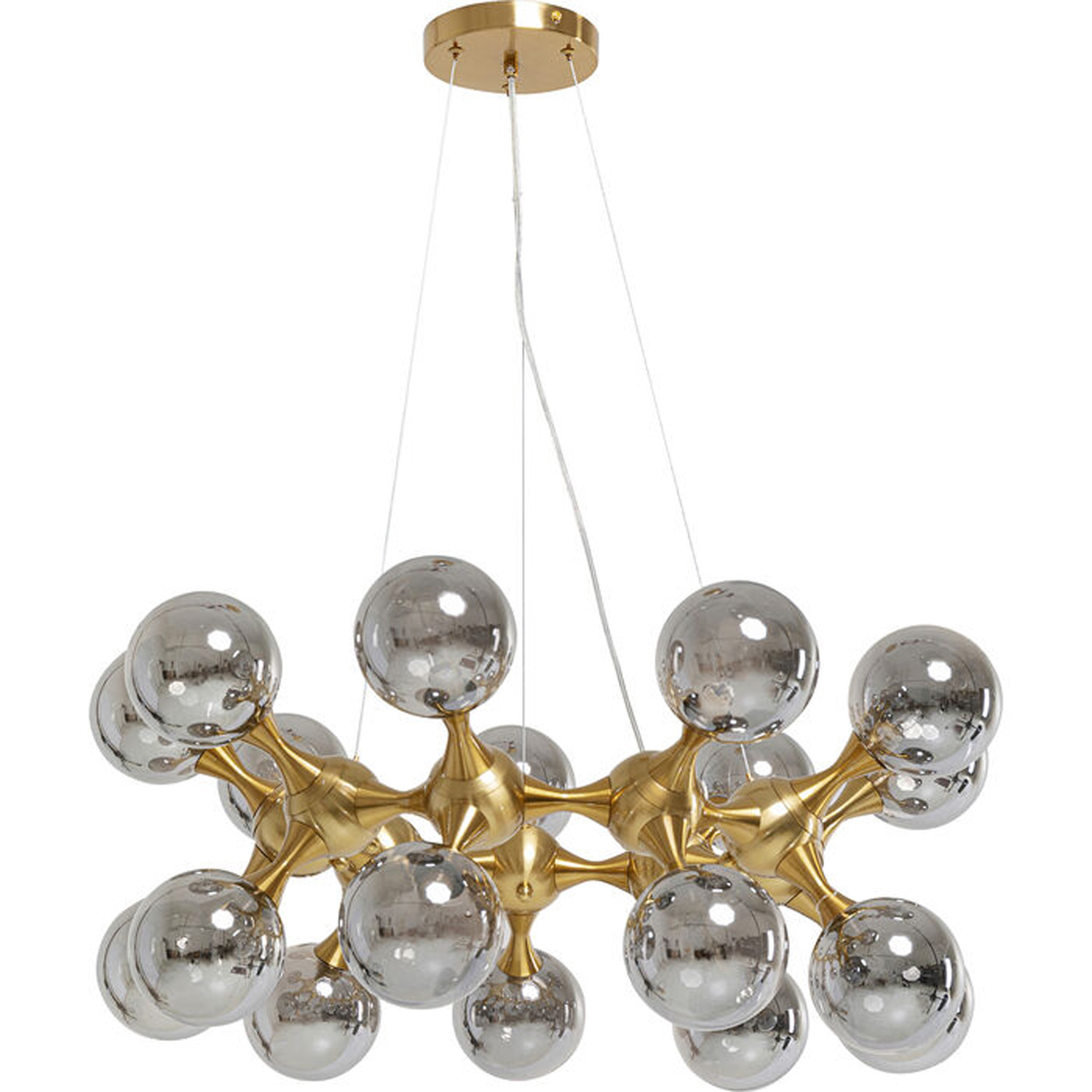KARE DESIGN Atomic Balls loftlampe - sølv glas og messing stål