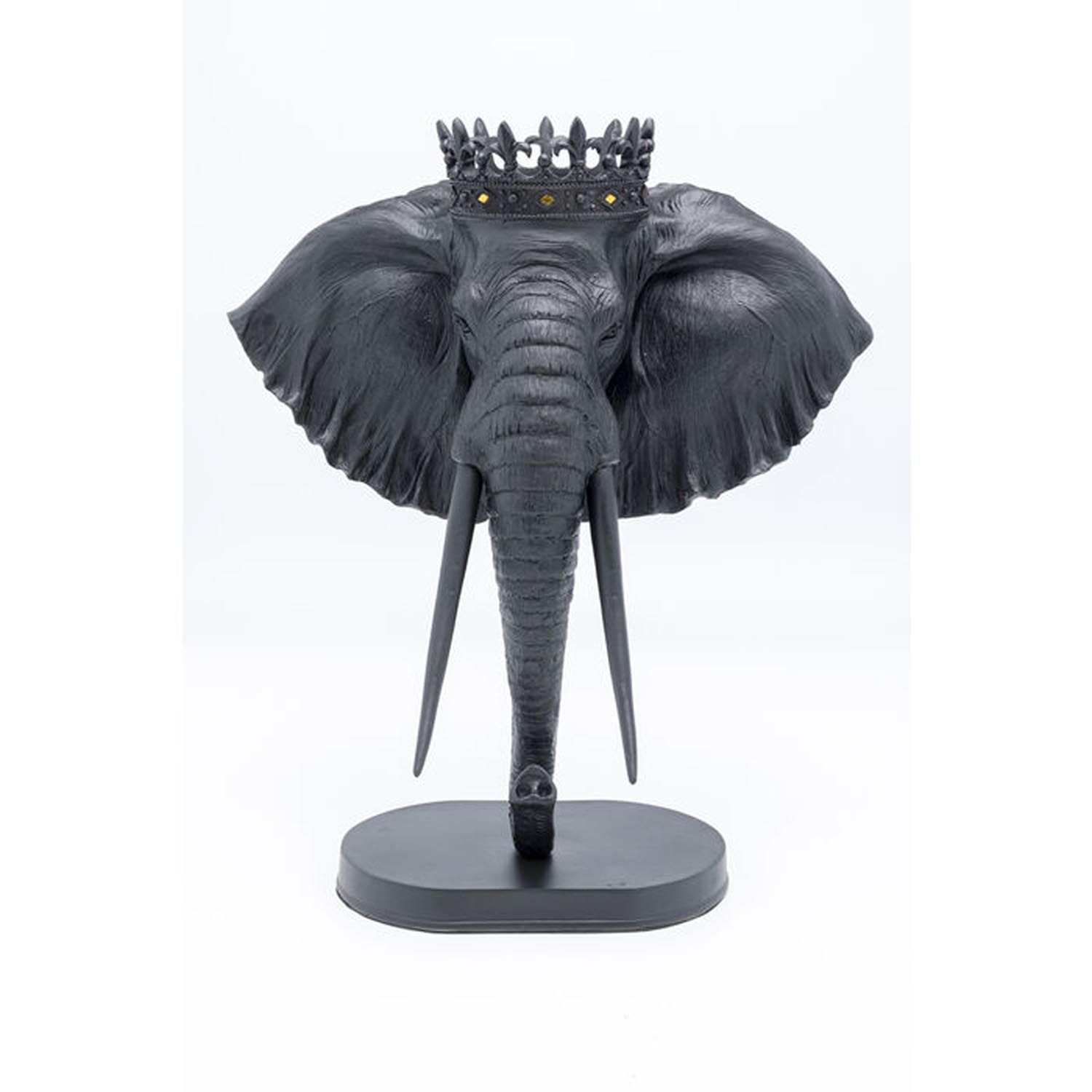 KARE DESIGN Elephant Royal figur - akrylglas og sort polyresin (H:57cm)