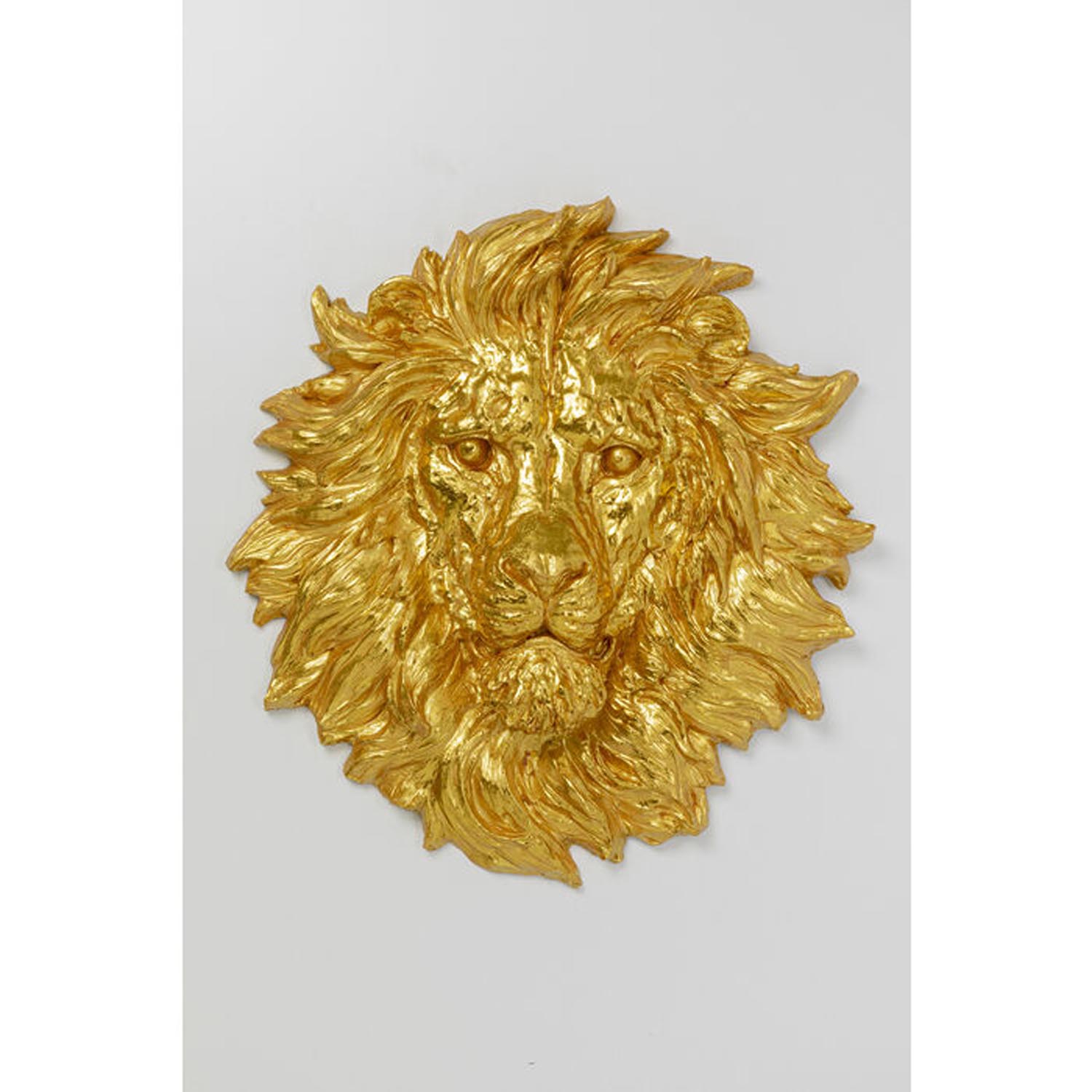 KARE DESIGN Lion Head Gold vægdekoration - guld fiberglas (90x100)