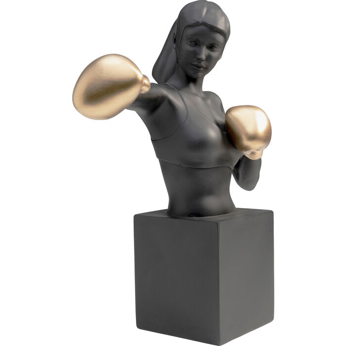 KARE DESIGN Lady Balboa figur - polyresin og gyldne boksehandsker (H:40)