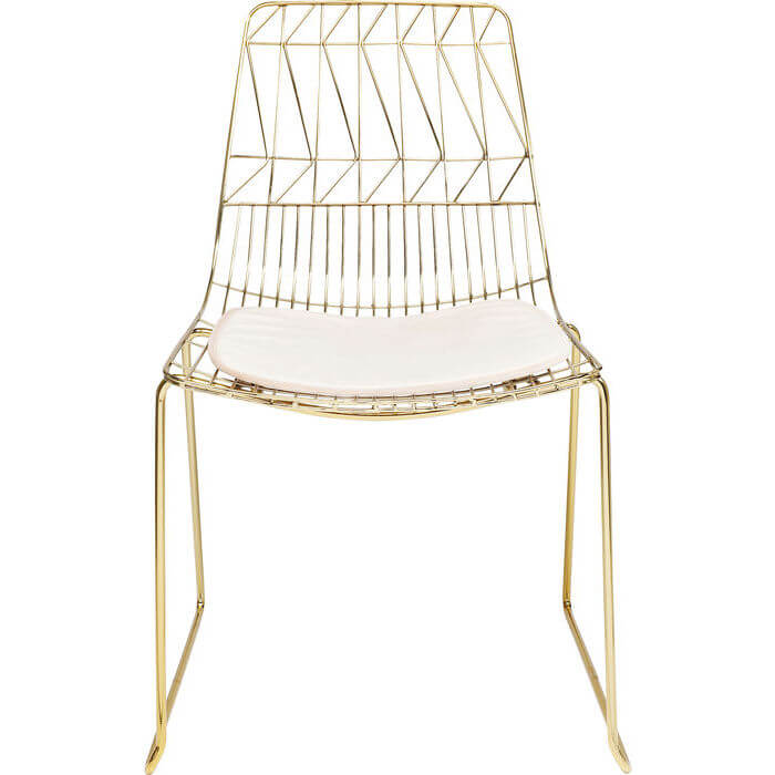 Køb KARE DESIGN Solo spisebordsstol – guldfarvet stål m. hynde af lyst kunstlæder