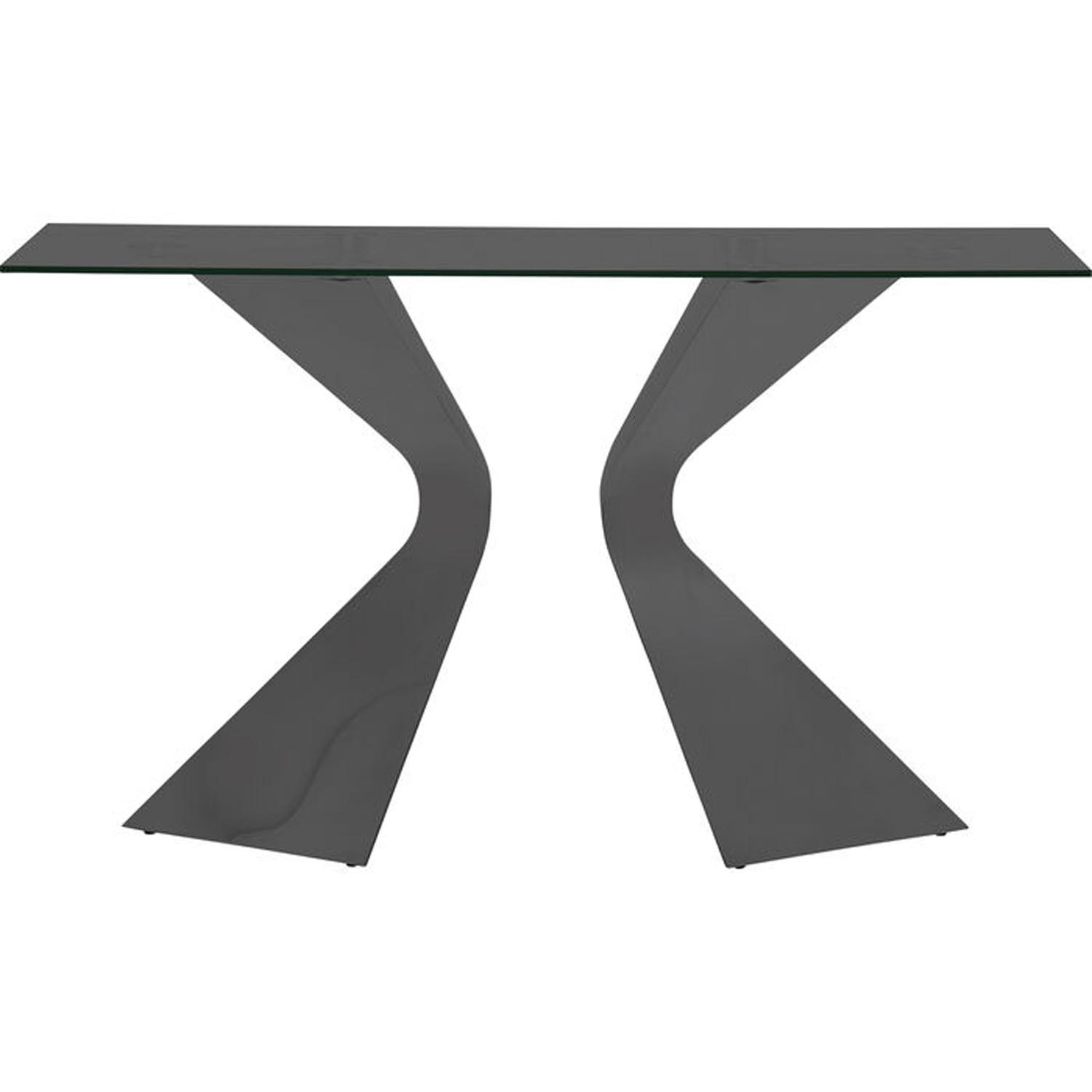 KARE DESIGN Gloria Black konsolbord – rökigt glas och svart stål (140×81)