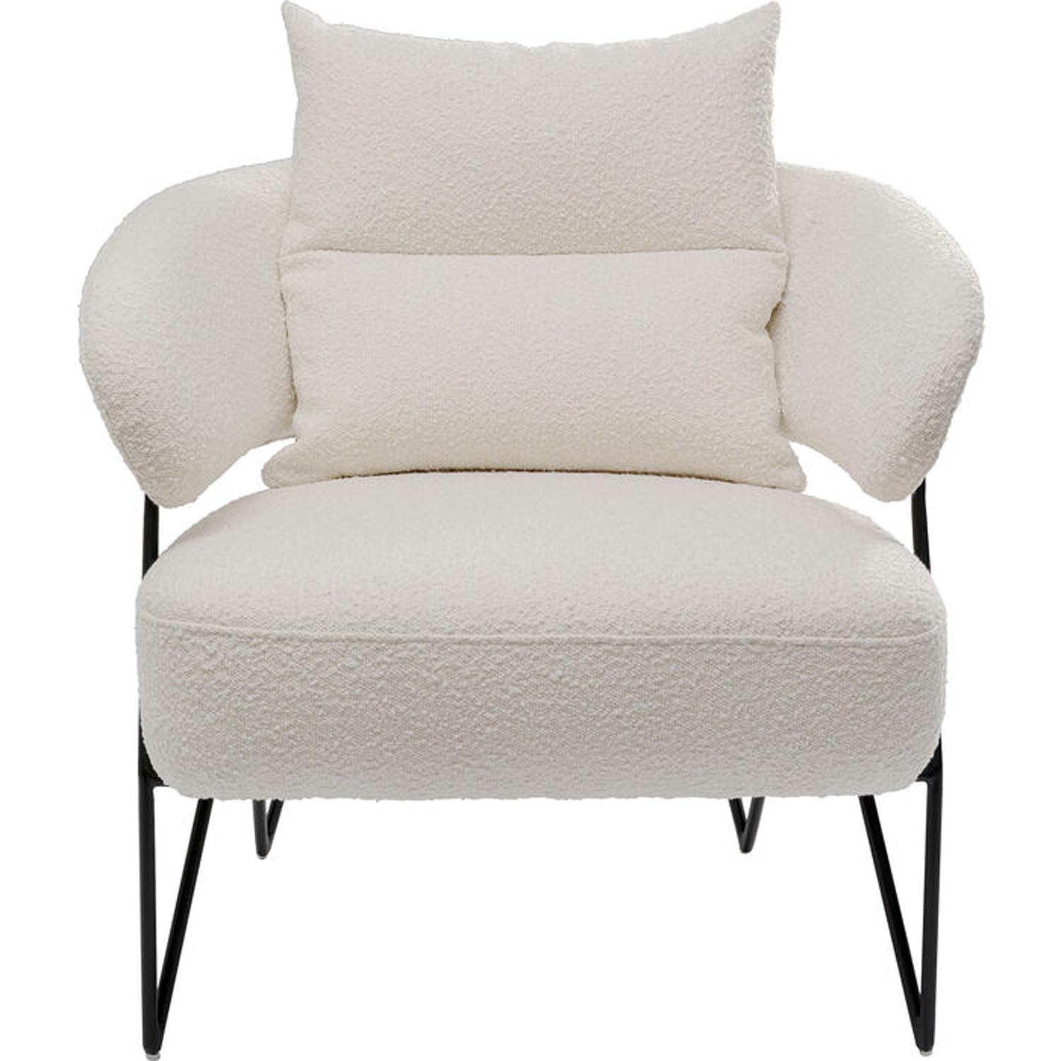 KARE DESIGN Peppo White fåtölj – vit polyester och stål