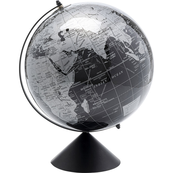 KARE DESIGN Globe globus - sort polystyren, papir og stål (H:40)
