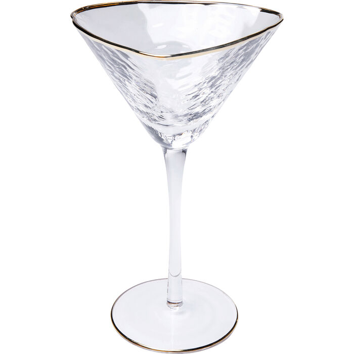 KARE DESIGN Hommage cocktailglas, m. struktur og guldkant, håndlavet - klar glas (H:20)
