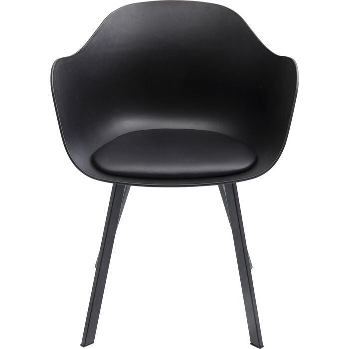 7: KARE DESIGN Brentwood spisebordsstol, m. armlæn - sort polypropylen og sort stål
