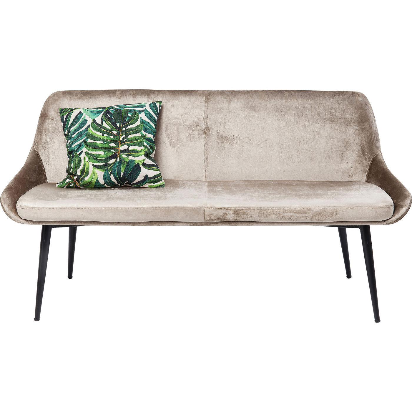 Billede af KARE DESIGN East Side sofabænk - beige stof og sort stål, m. ryglæn