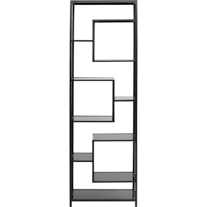 KARE DESIGN Loft reol, rektangulær - antracit glas og sort stål (H:195)