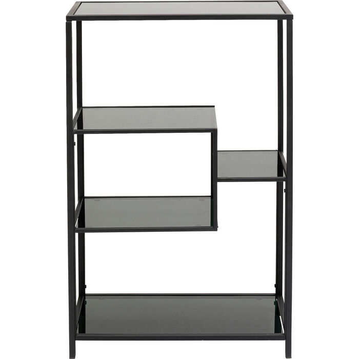 KARE DESIGN Loft reol, rektangulær - antracit glas og sort stål (H:100)