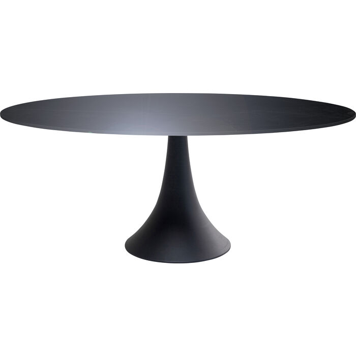 8: KARE DESIGN Grande Possibilita spisebord, oval - keramik dolomit og sort aluminium (180x200)