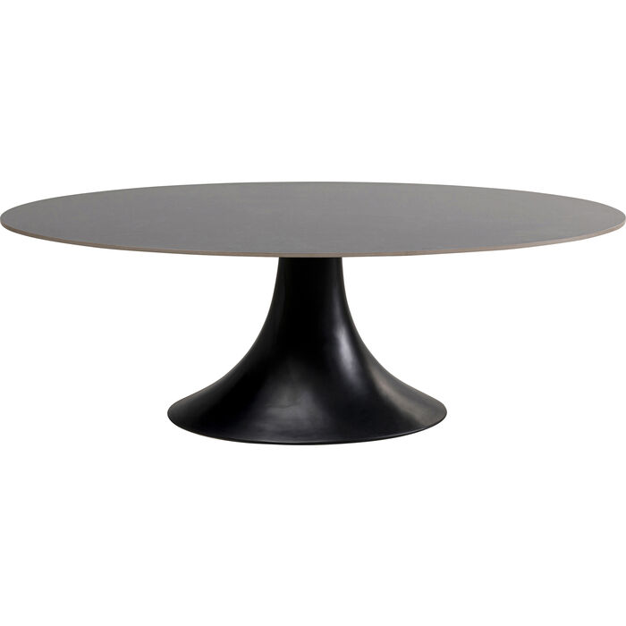 #2 - KARE DESIGN Grande Possibilita spisebord, oval - keramik dolomit og sort aluminium (220x120)