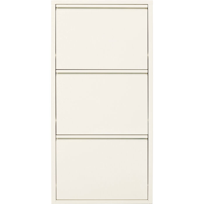 KARE DESIGN Caruso 3 skoskab, m. 3 låger - creme stål (H:104)