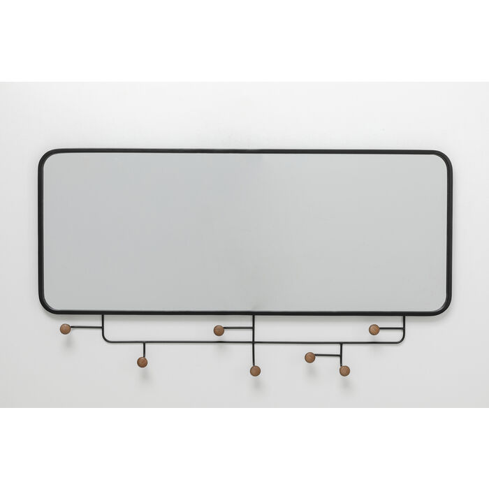 KARE DESIGN Gina knagerække, m. vægspejl - spejlglas og stål (54x100)