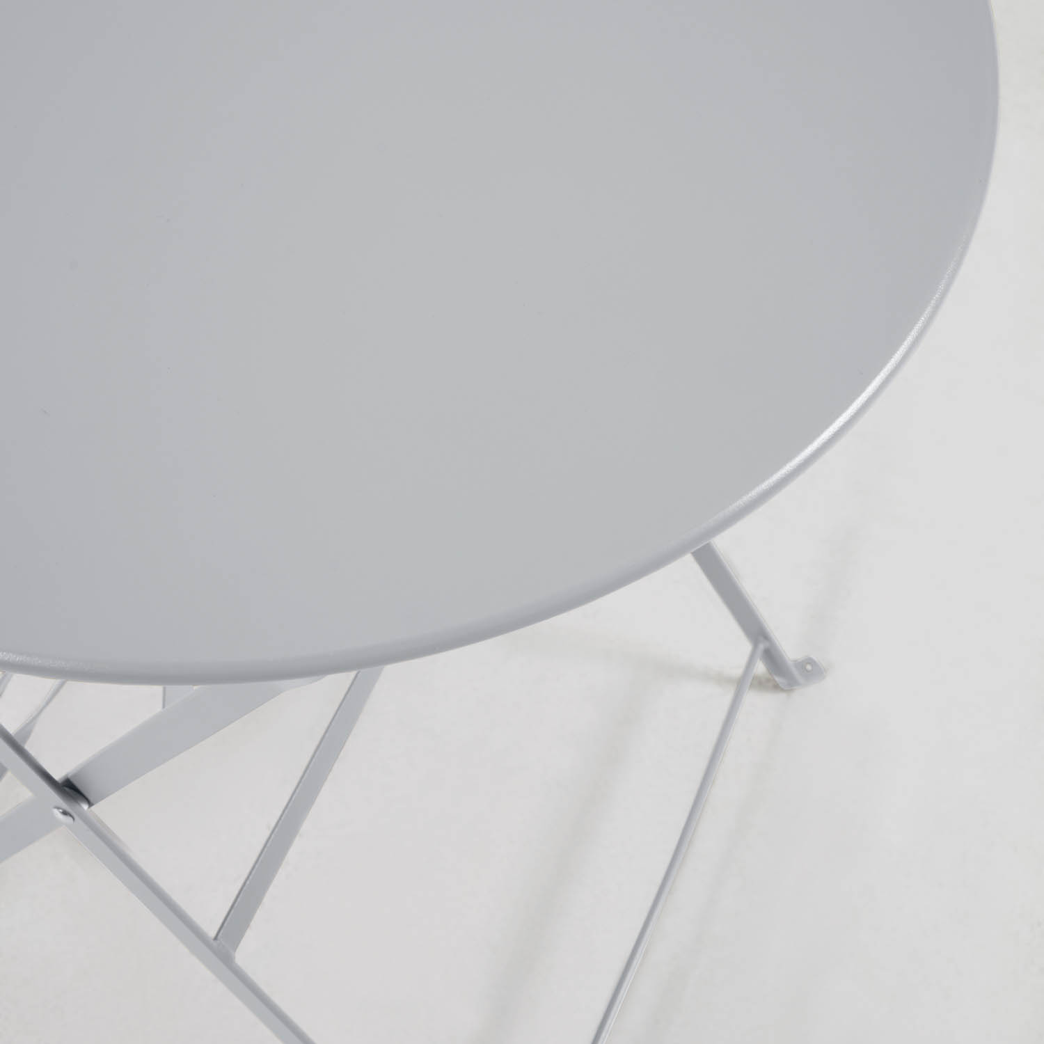 LAFORMA Arlick cafésæt, m. 1 bord og 2 foldbare stole - grå stål